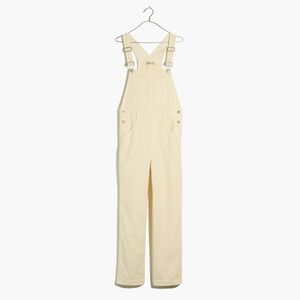 Madewell cream corduroy straight leg overalls